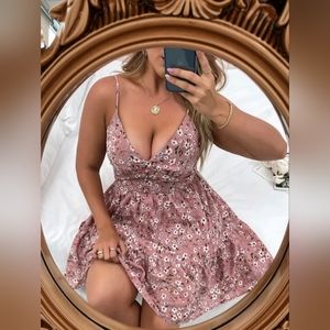 Floral Print Ruffle Hem Cami Dress